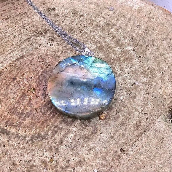 Nature Labradorite Carved Unicorn Pendant Necklace. Price includes both pendant - Picture 8 of 10